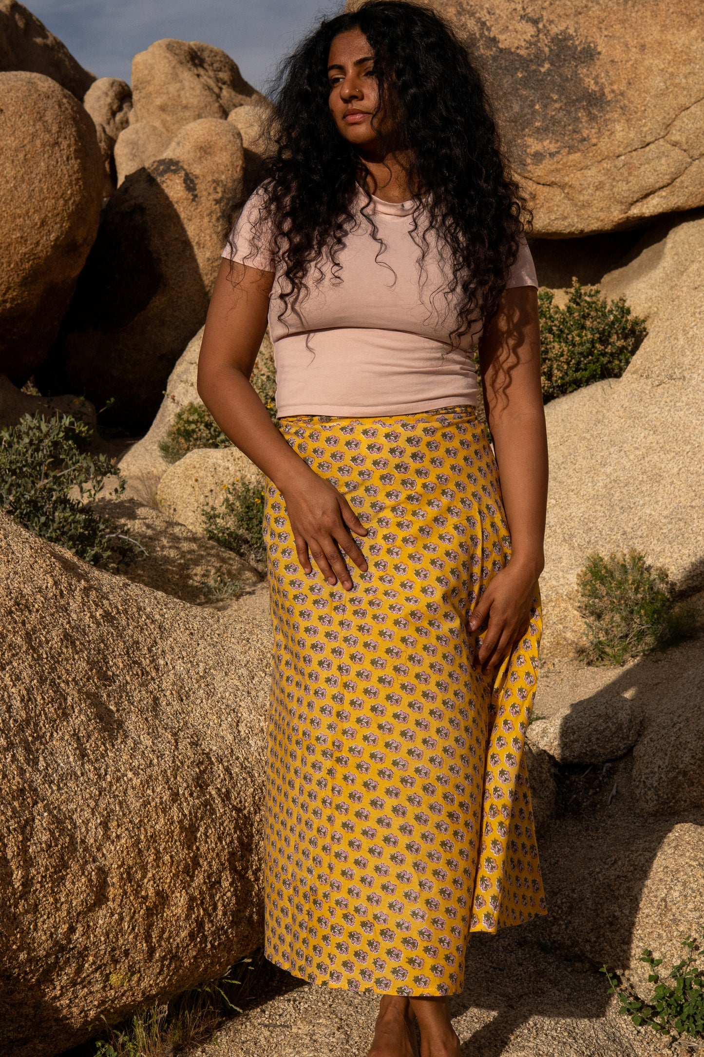 Rewa Maxi Wrap Skirt in Sundrop