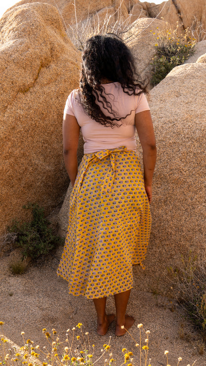 Rewa Maxi Wrap Skirt in Sundrop