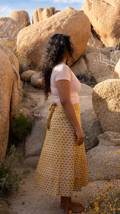 Rewa Maxi Wrap Skirt in Sundrop