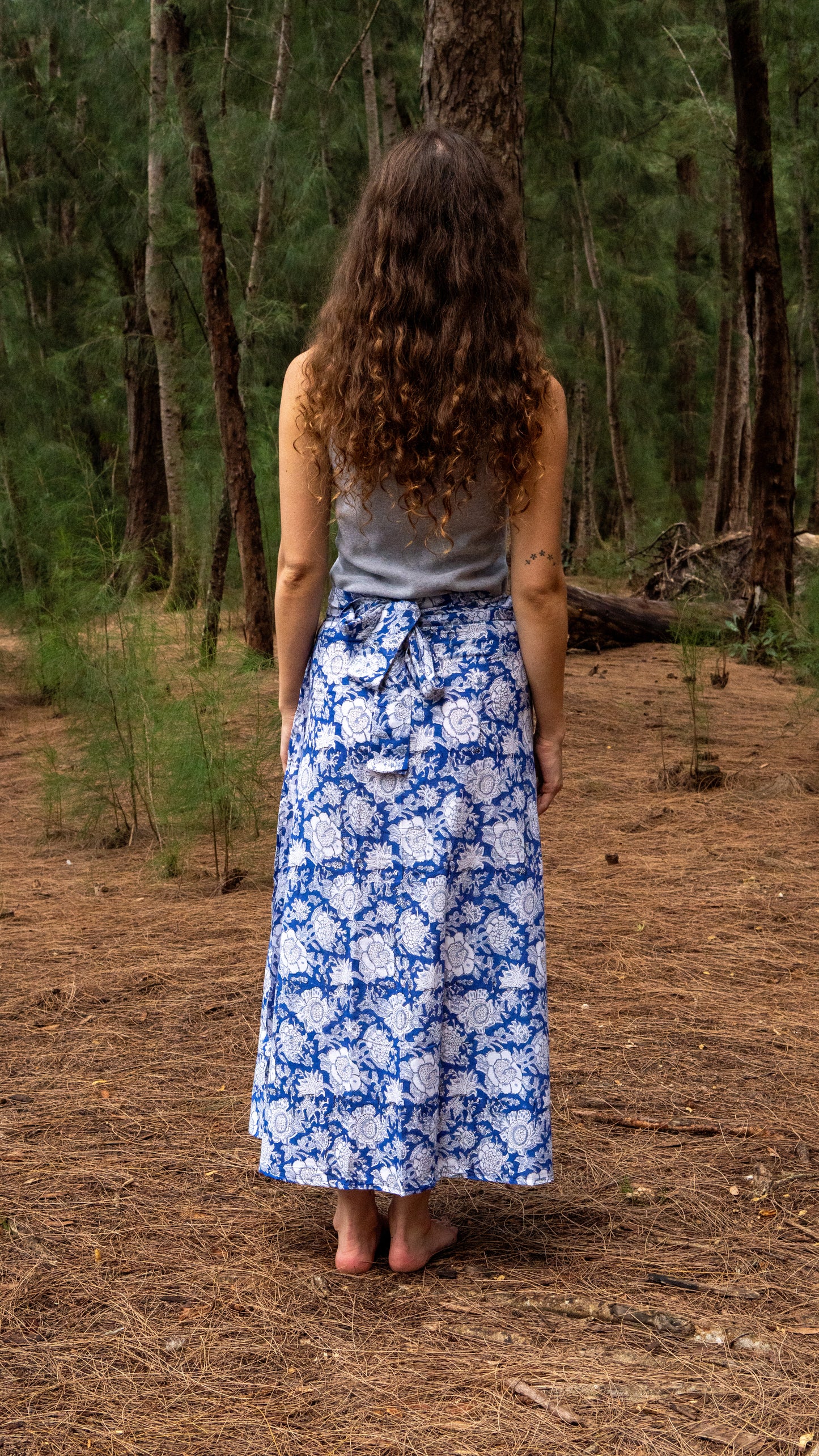 Rewa Maxi Wrap Skirt in Bluebell