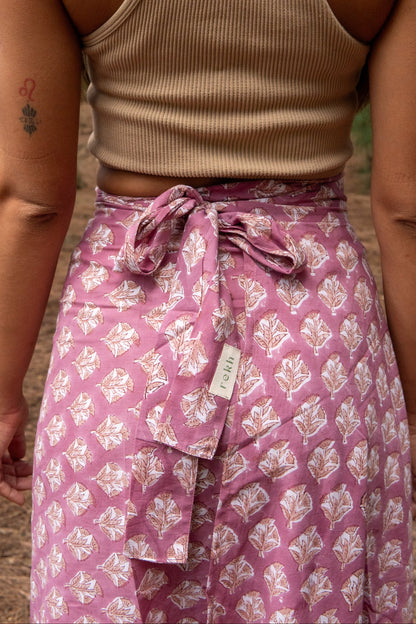 Rewa Maxi Wrap Skirt in Amaranth