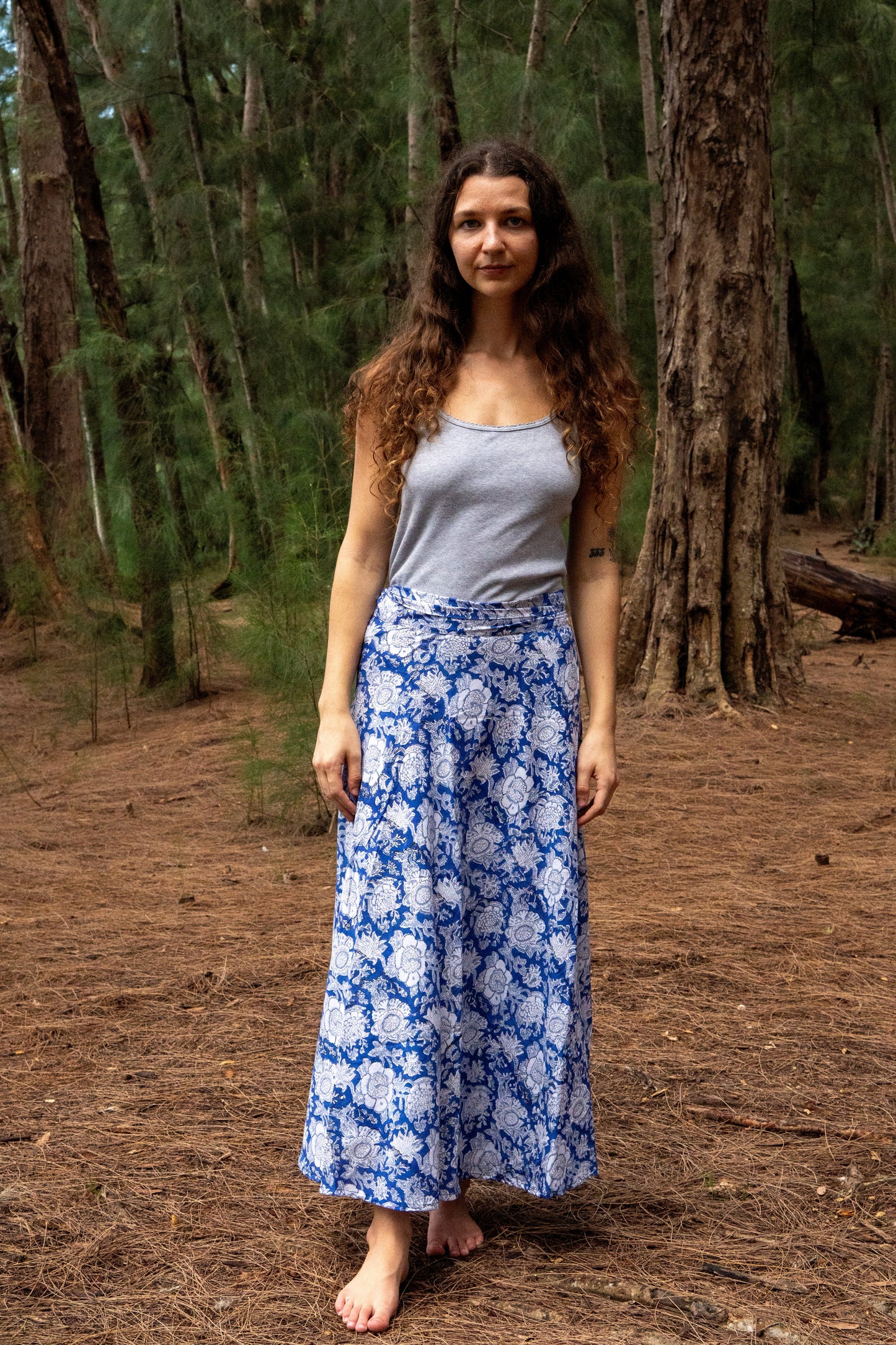 Rewa Maxi Wrap Skirt in Bluebell