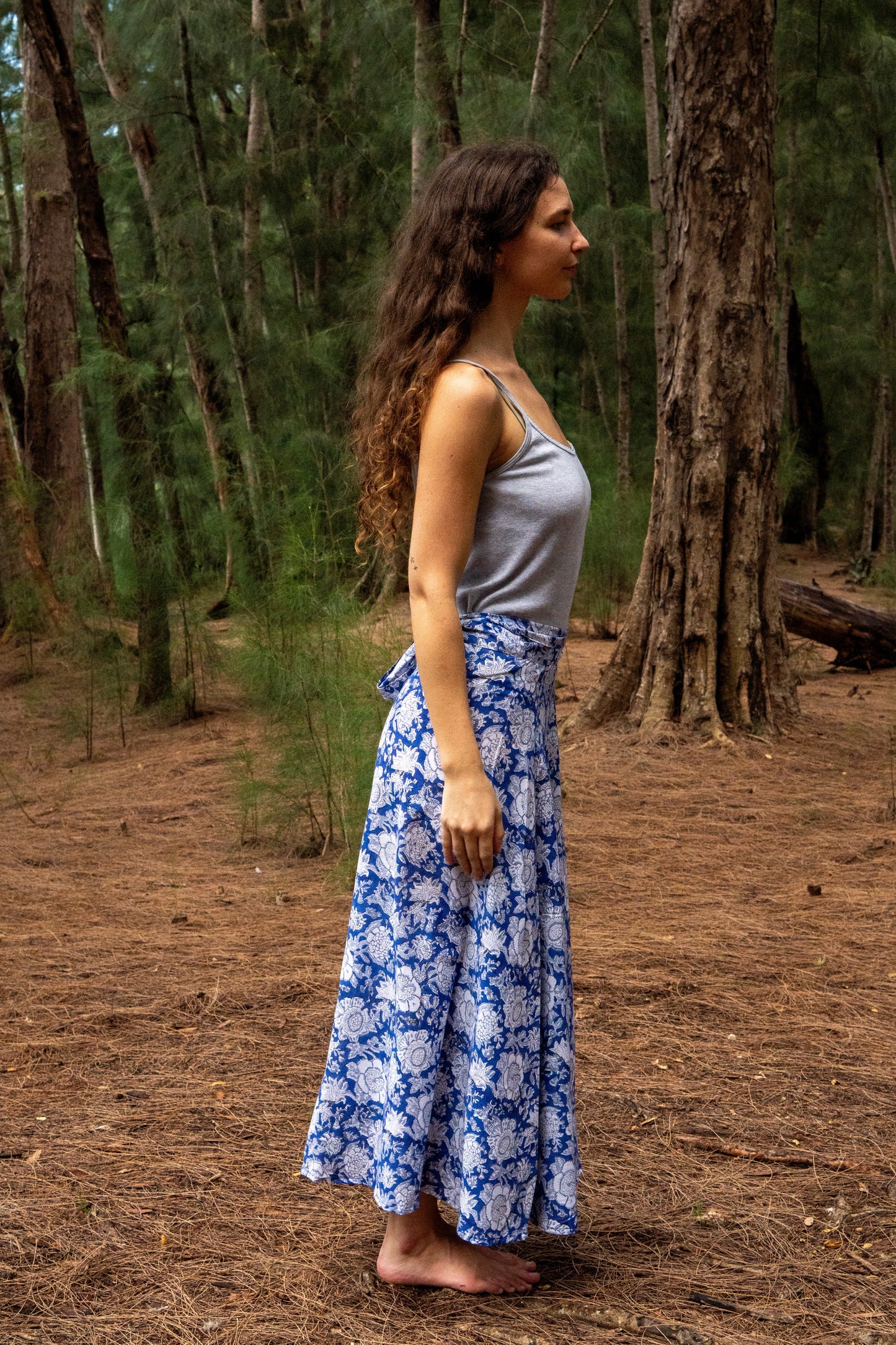 Rewa Maxi Wrap Skirt in Bluebell